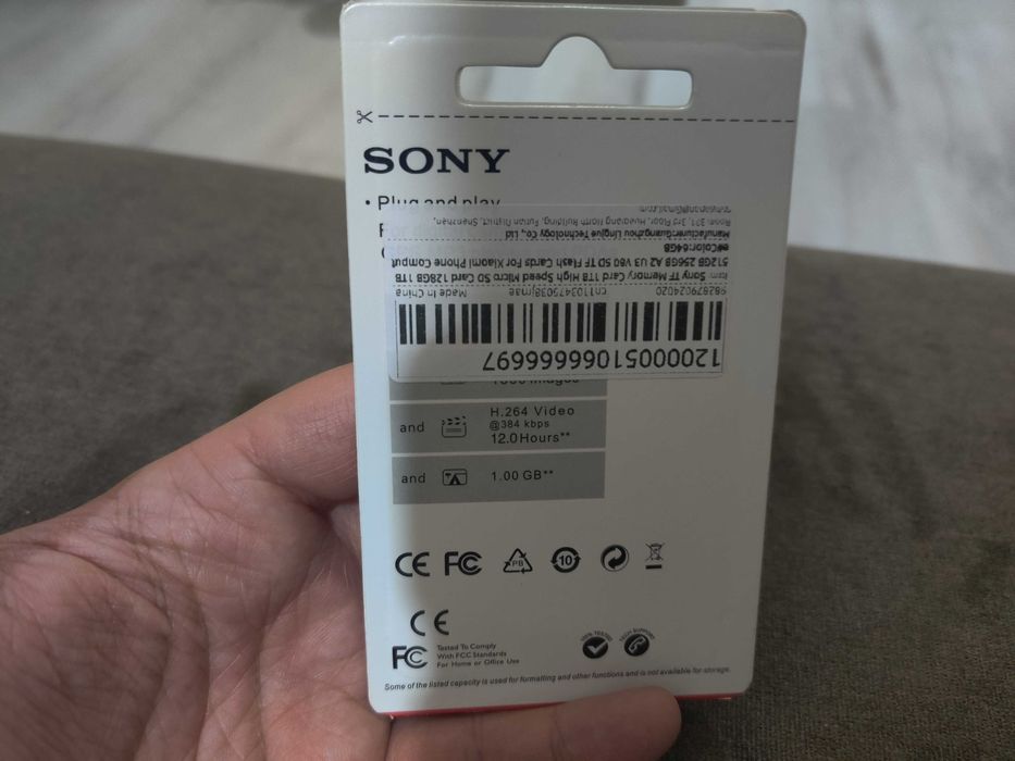 Фейковая Карта памяти SONY micro SD XC 64Gb U3 V30 A1 10С + SD адаптер