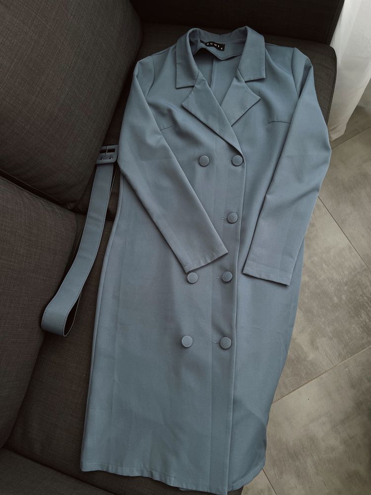 Сукня-піджак сіро блакитного кольору S Azuri