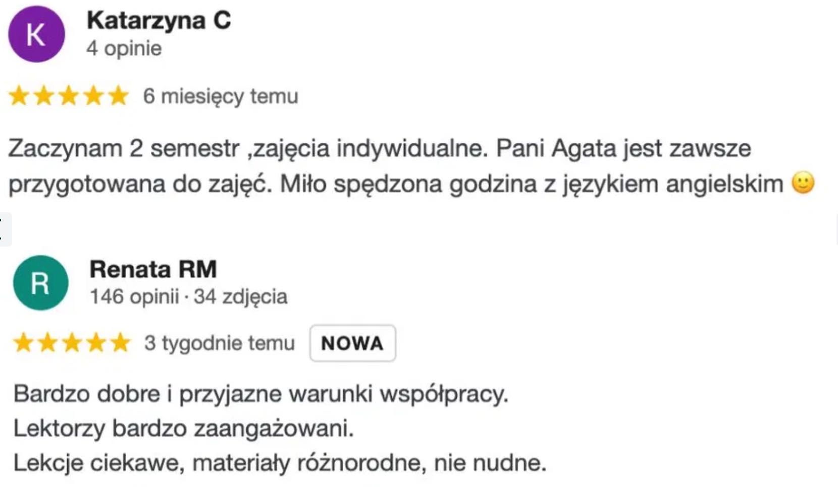 Angielski online Konwersacje Business English Opinie klientów Faktura