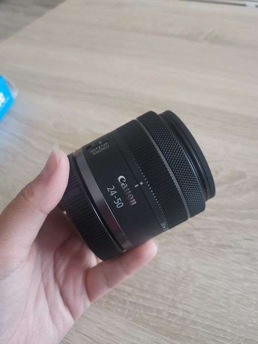 Obiektyw Canon rf 24-50, filtr UV osłona słoneczna