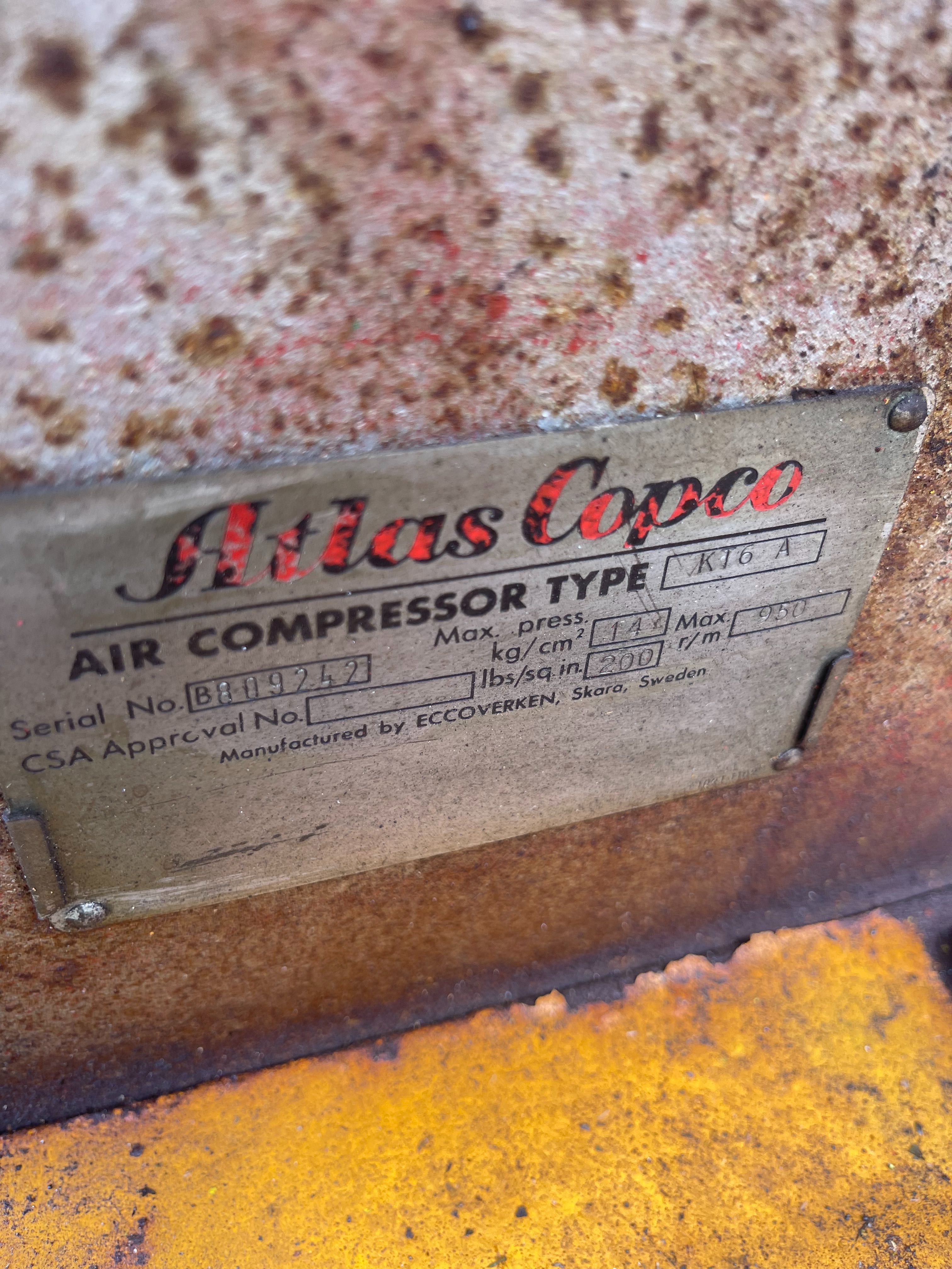 kompresor spalinowy  atlas copco lister petter 2 cylindrowy  silnik