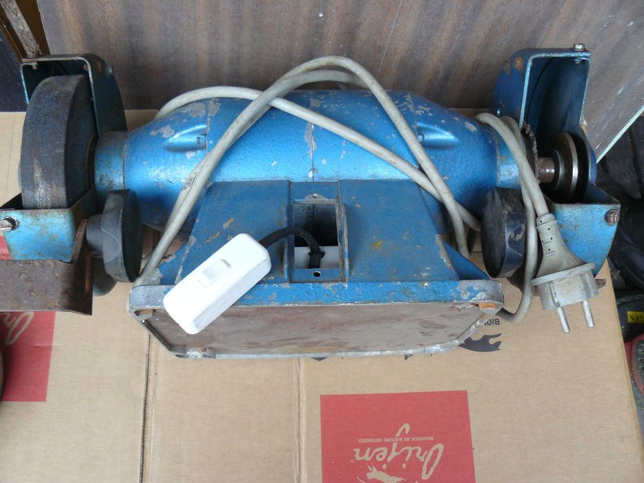 Szlifierka stołowa podwójna warsztat 0.7 kW Leipzig Germany DDR