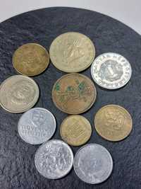 Zestaw starych monet różne monety zbiór moneta obiegowe komplet