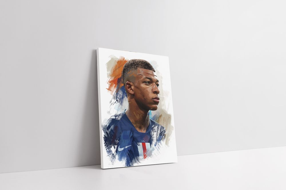Nowoczesny Portret Kylian Mbappé na Płótnie 60x80 cm