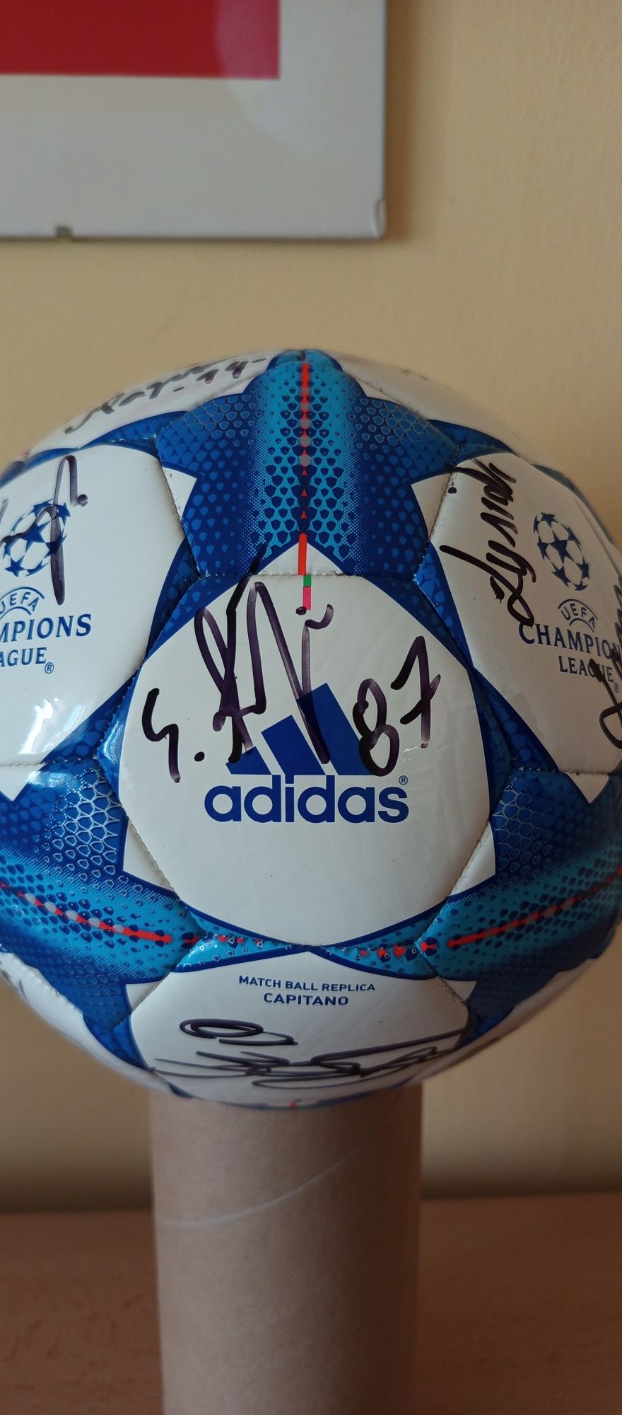 Piłka nożna adidas z podpisami / autografami piłkarzy Wisła Płock 2015