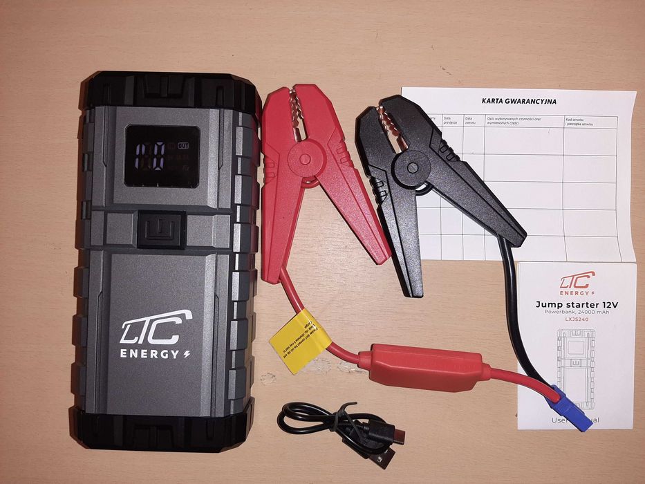 Power Bank Starter Jumper Boster odpalanie awaryjne latarka 2500A 12V