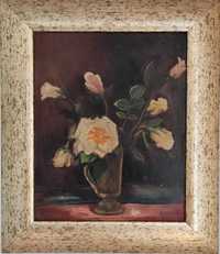 Antyk obraz olejny Emilia Wysocka "Żółte róże III"