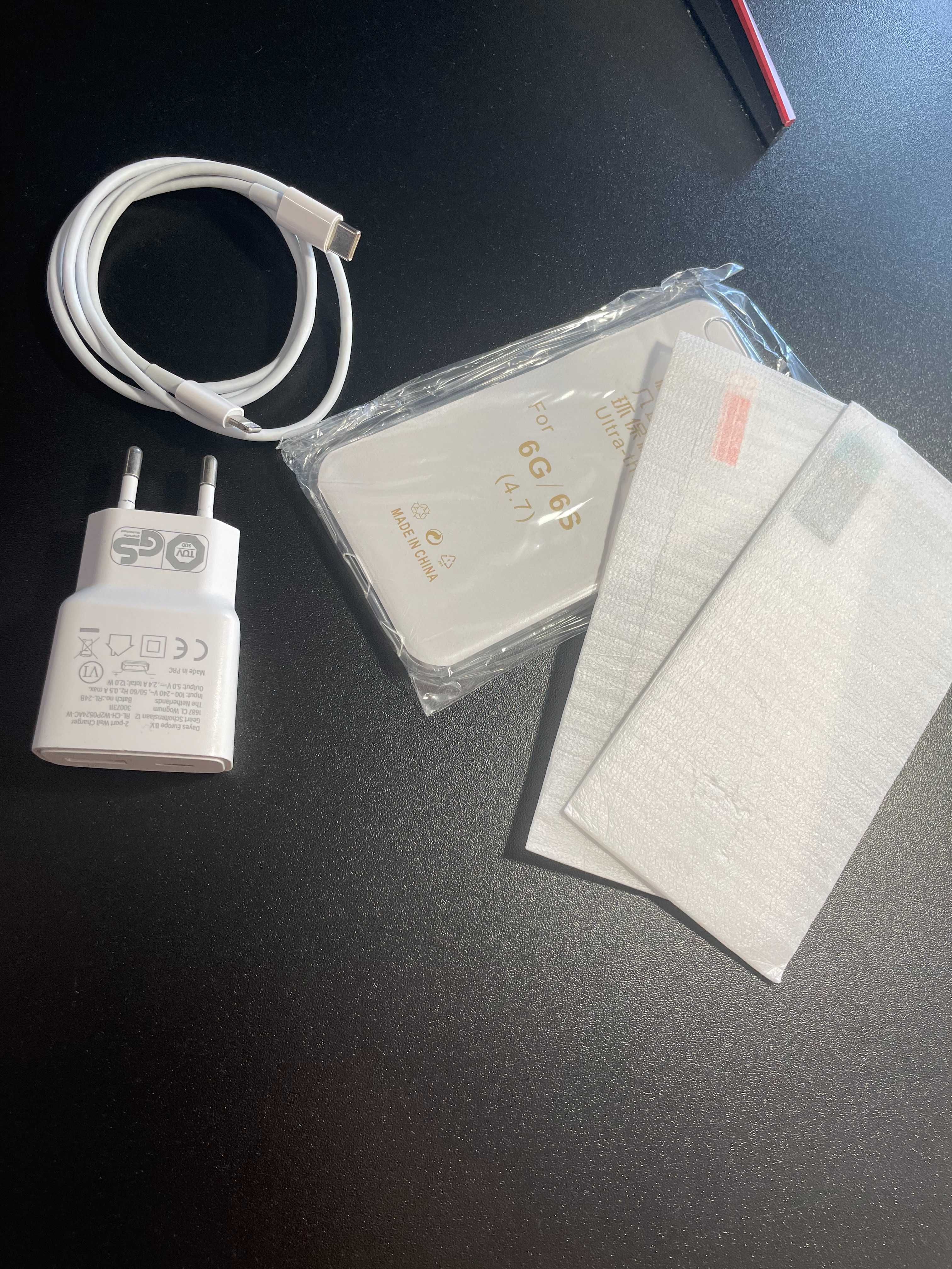 iPhone 6S 128GB Silver | St. BDB Bat. 100% Etui, szkła, ładowarka