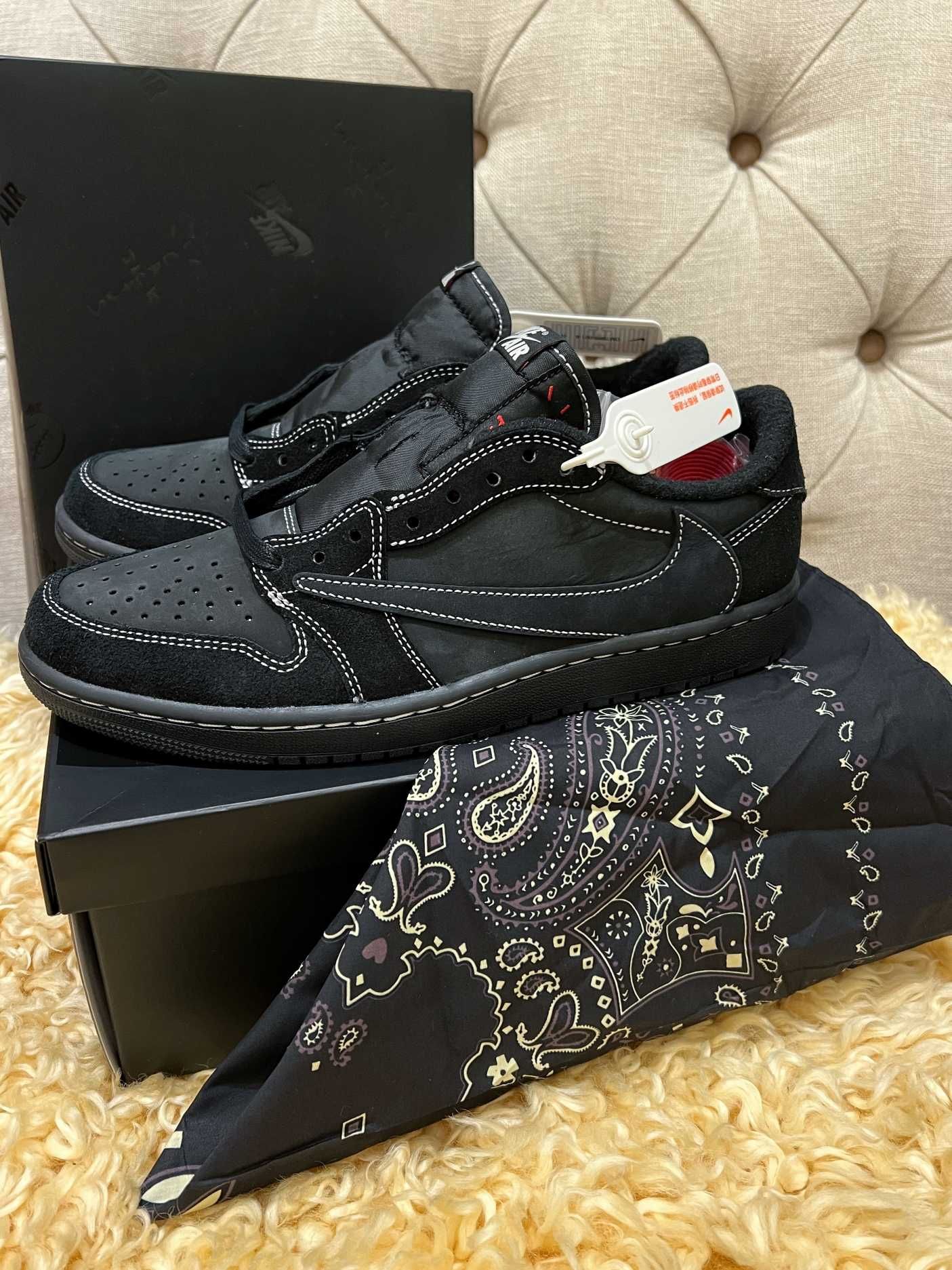 Buty Jordan 1RetroLowOGSP TravisScottBlackPhantom Trampki Moda R.43