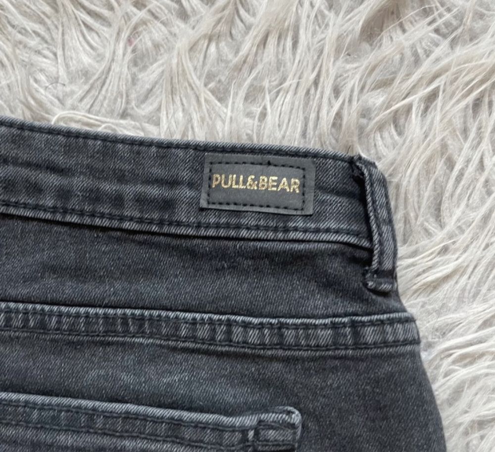 pull&bear denim czarne ciemnoszare jeansowe basic spodenki szorty 36 S