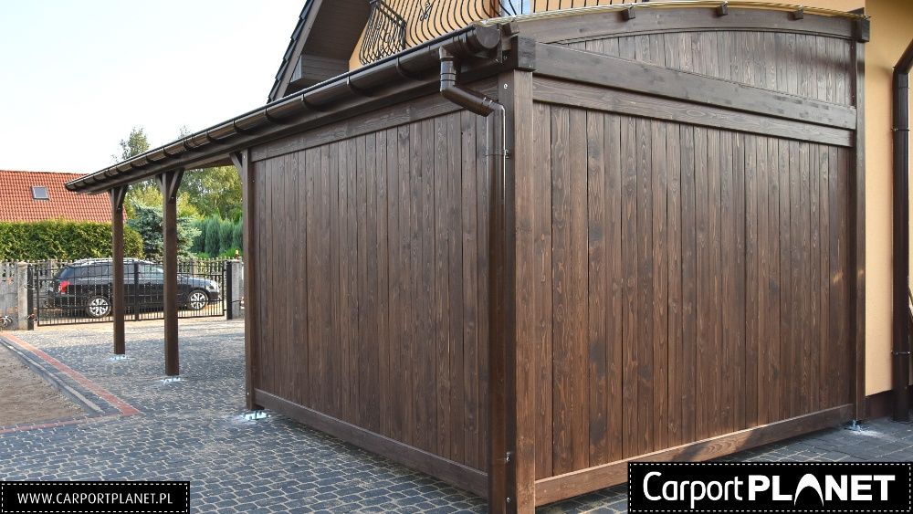 Wiata drewniana garaż zadaszenie na samochód carport