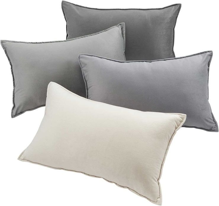Topfinel Poszewka na poduszkę 30 x 50 cm, szara, dekoracyjna, 4 szt.