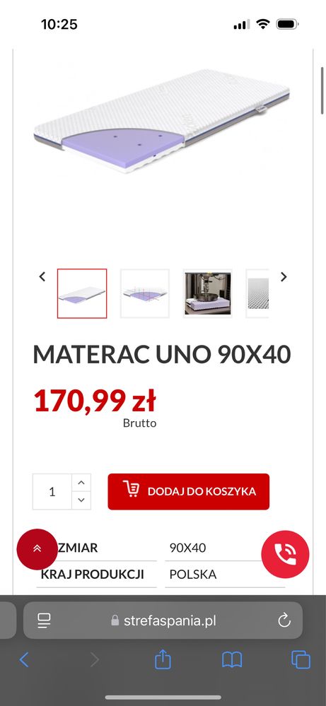 Łóżeczko dostawne PICCOLINO Z materacem