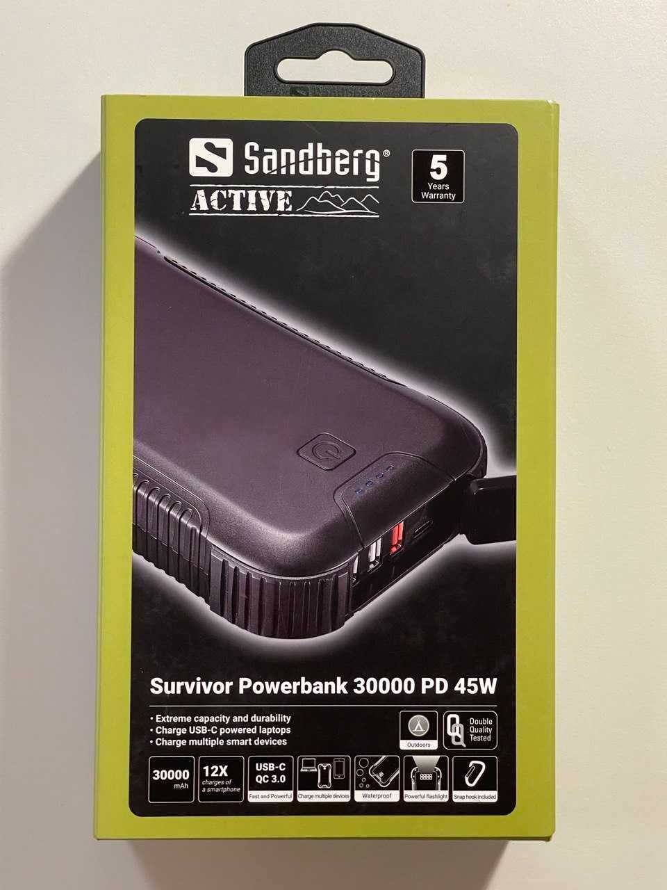 Новий мощний повербенк PowerBank SANDBERG для зарядки ноутбуку