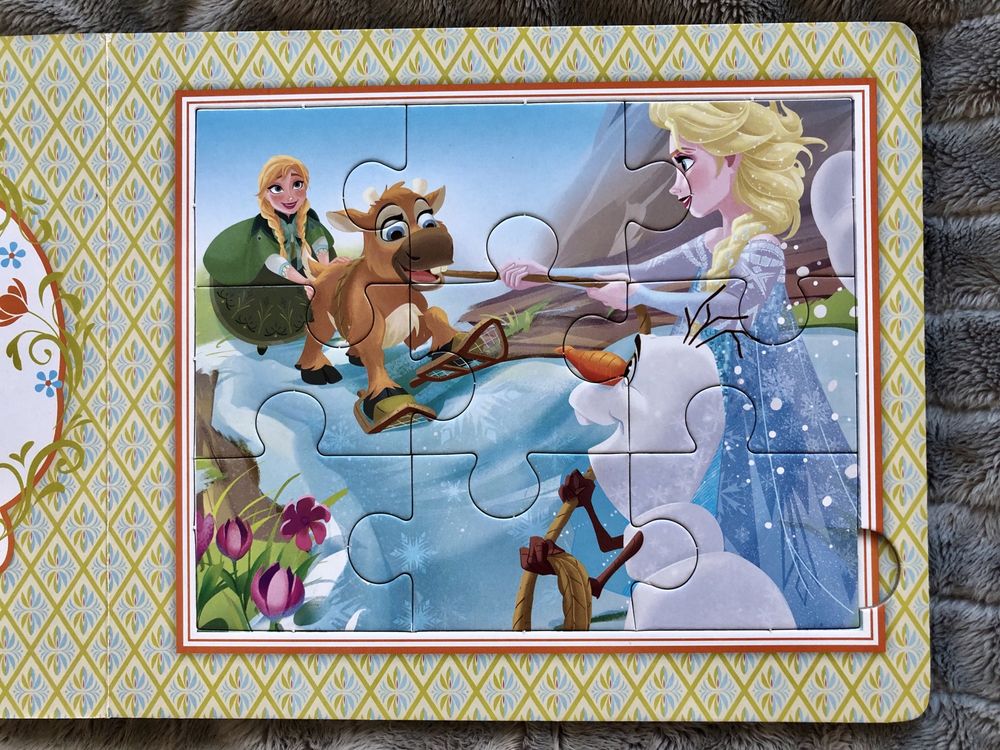 Książka puzzle Kraina Lodu, Frozen, Anna i Elsa, puzzlowa książeczka