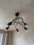 Czarna lampa sufitowa żyrandol Tango 5x60W