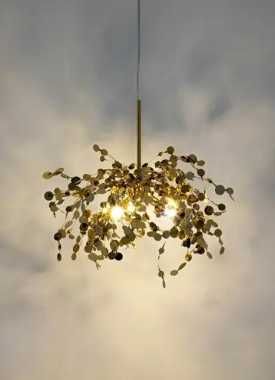 Lampa wisząca MONETE single złota - metal - NOWA, WYPRZEDAŻ MAGAZYNOWA