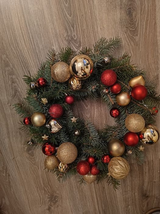 Duży Stroik Wianek Wieniec Żywy Naturalny Handmade