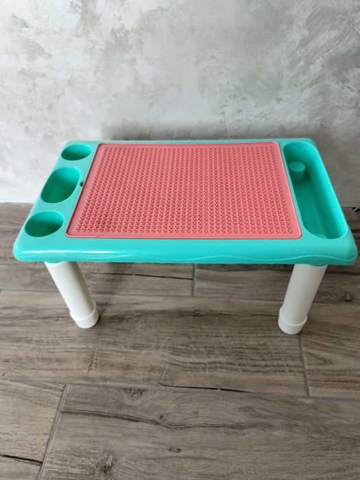 Стол, столик 2 в 1 ігровий лего lego, з конструктором для гри