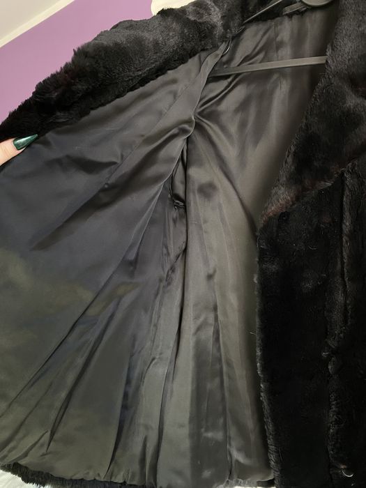 Naturalne futro z królika M L vintage retro zima