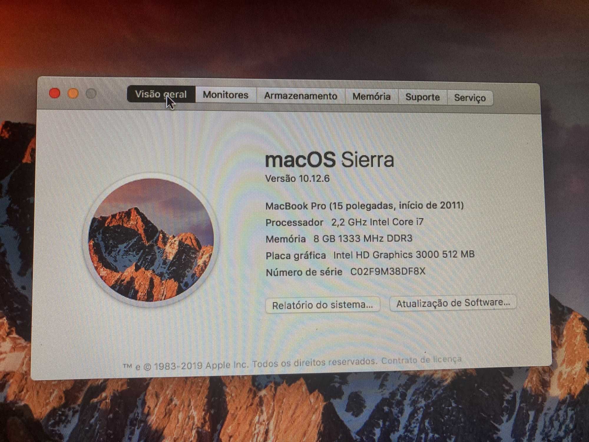 MacBook Pro 15" finais de 2011 I7 2.2ghz Usado, só gráfica integrada