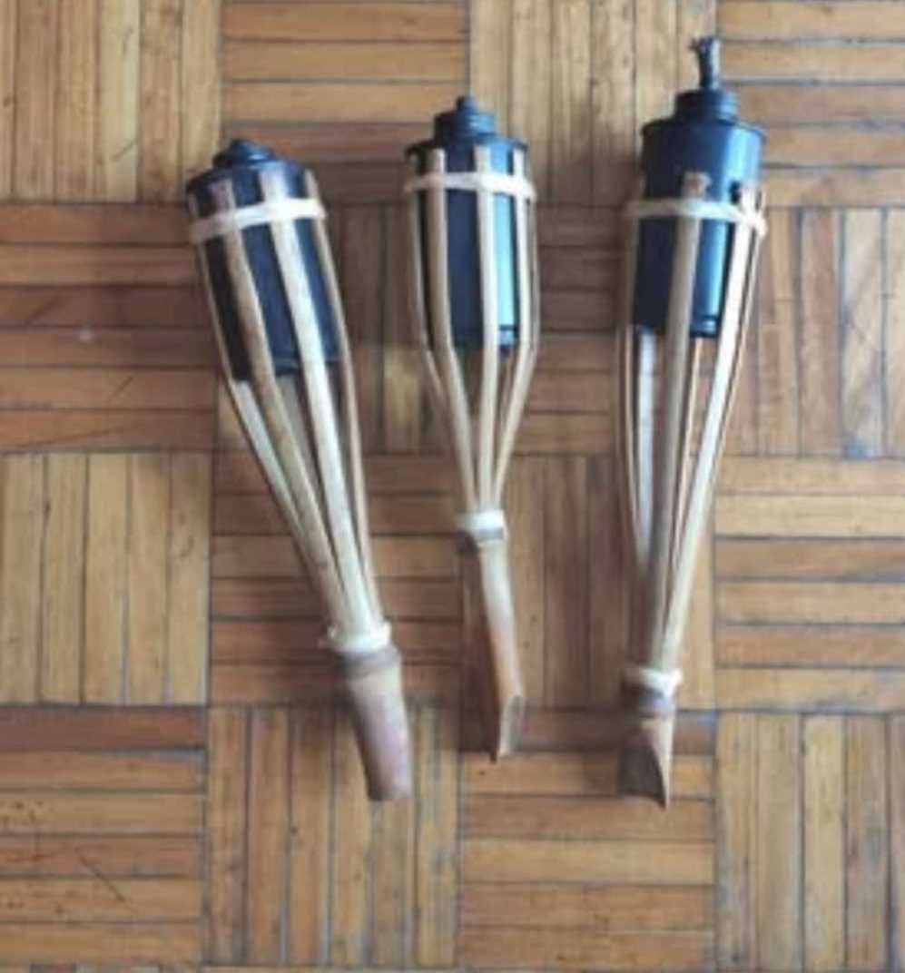 9 tochas de bambu