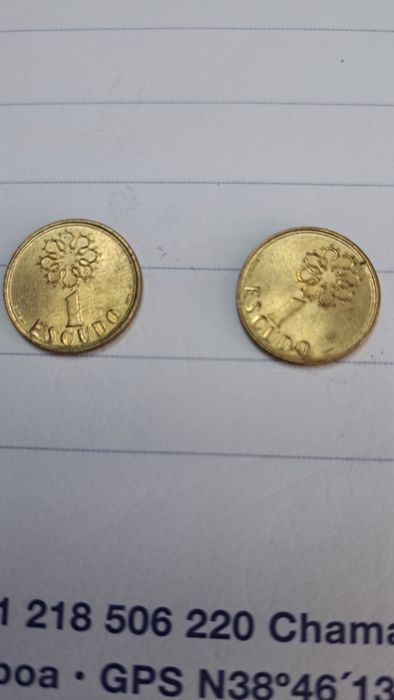 Moedas antigas de um escudo de 1999