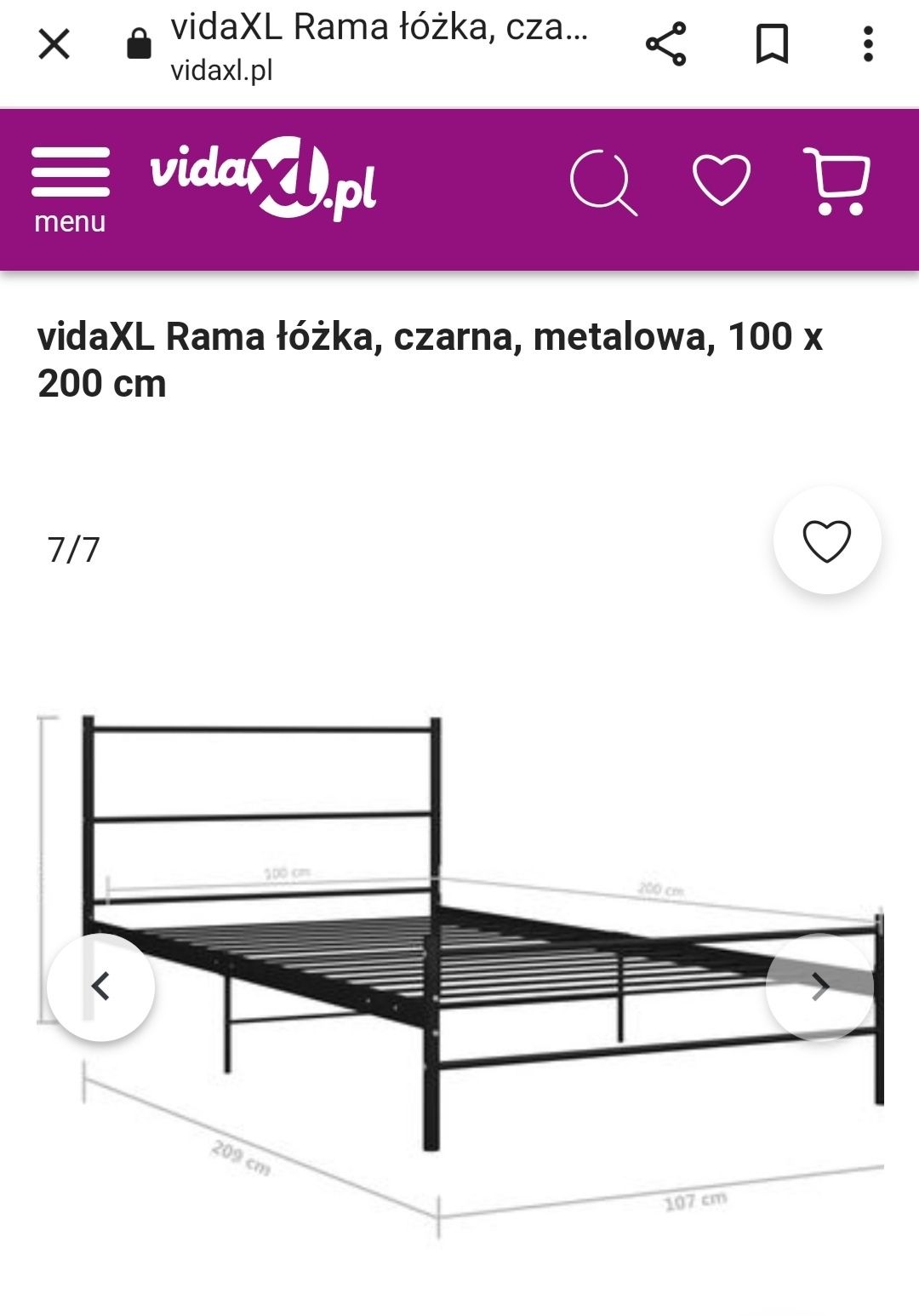 Rama łóżka jednoosobowego