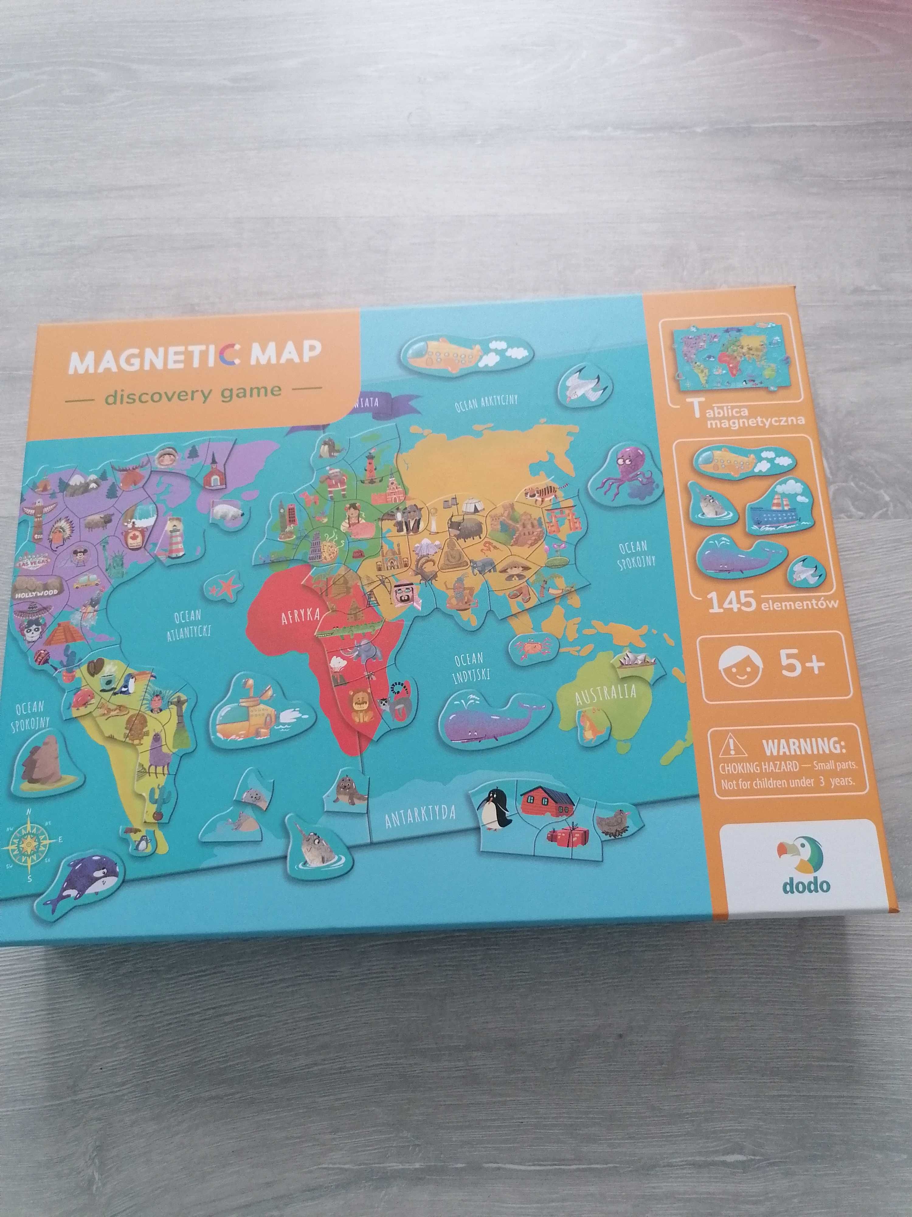 Puzzle magnetyczne Dodo mapa świata