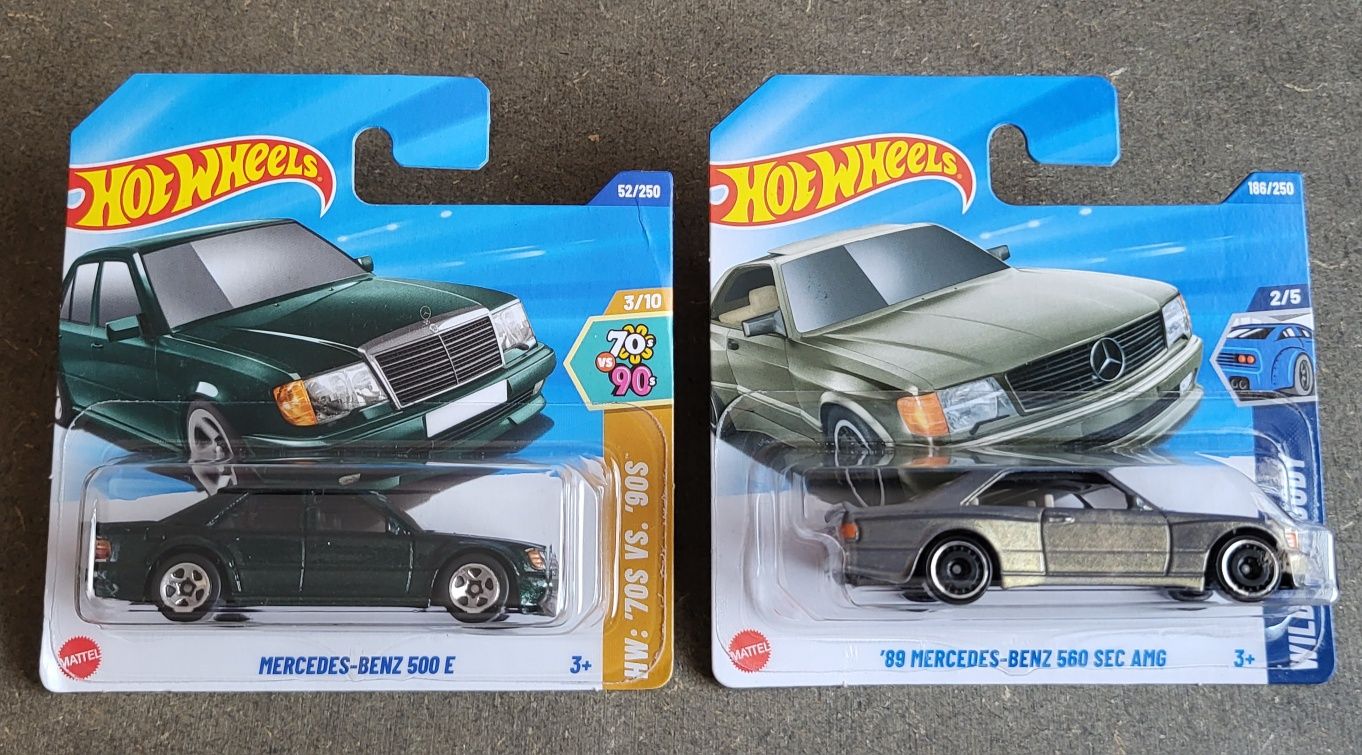 2x Hot Wheels 89 Mercedes-Benz 560 SEC AMG i 500E