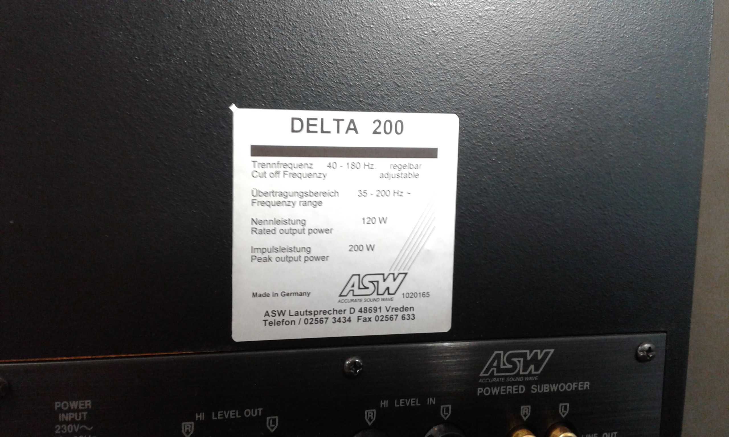 ASW DELTA 200,subwofer aktywny