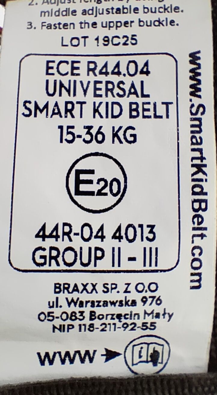 Smart Kid Belt pas zastępujący fotelik
