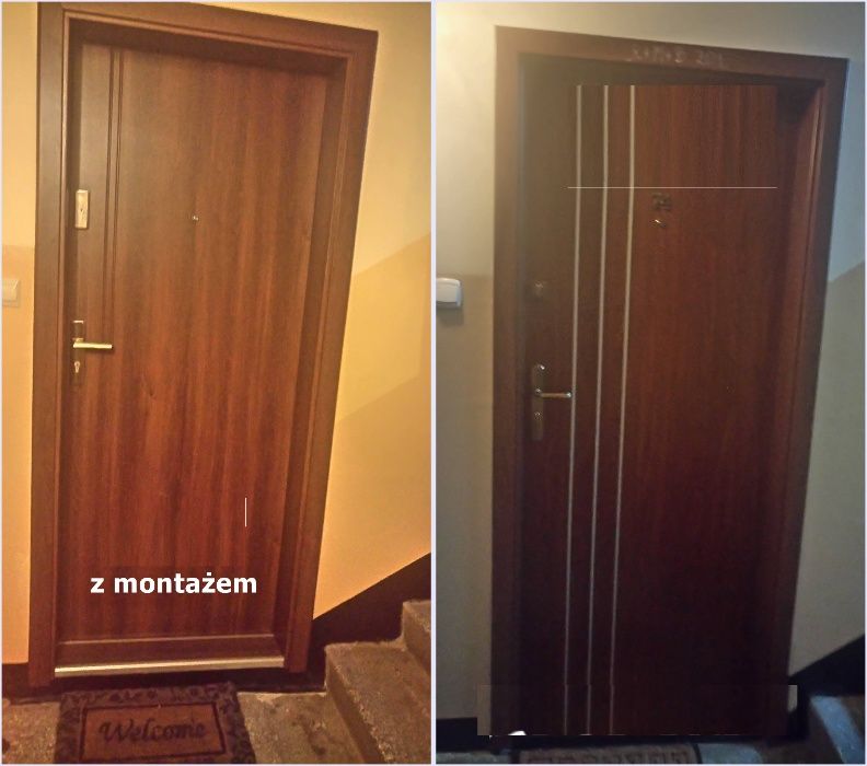 Drzwi z  WEJŚCIOWE -zewnętrzne z MONTAŻEM drewniane i metalowe