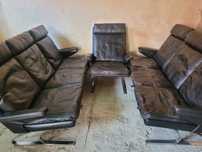 Skórzana Sofa Fotel, COR, Reinhold Adolf, Schräpfer, design, lata 70