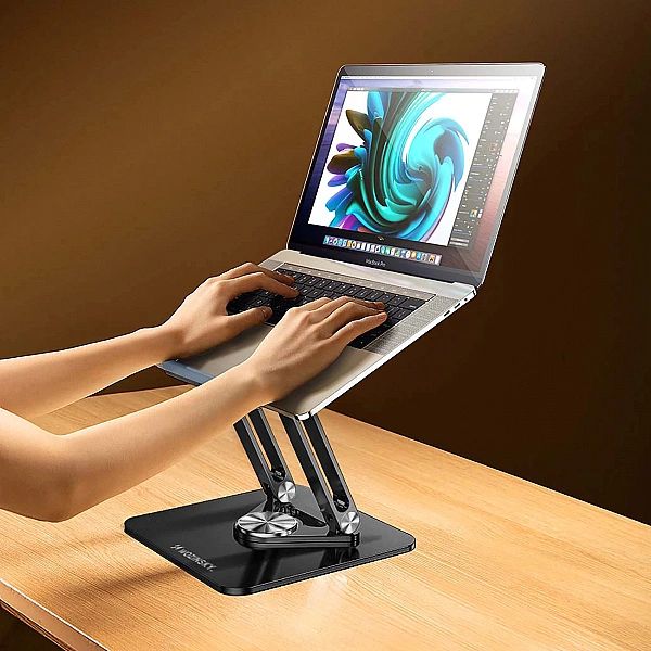 Podstawka pod laptopa Wozinsky WRS-CPY84SB 360 aluminiowa - czarna