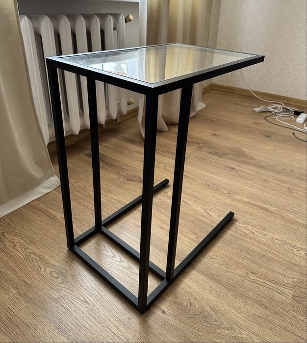 Стіл для ноутбука, чорно-коричневий/скло, 35x65 см ікеа