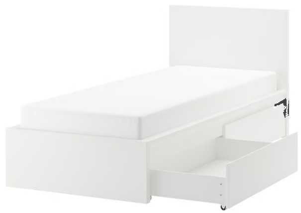 Cama alta Malm c/ 2 caixas de arrumação