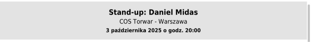 Stand Up, Daniel Midas, COS Torwar