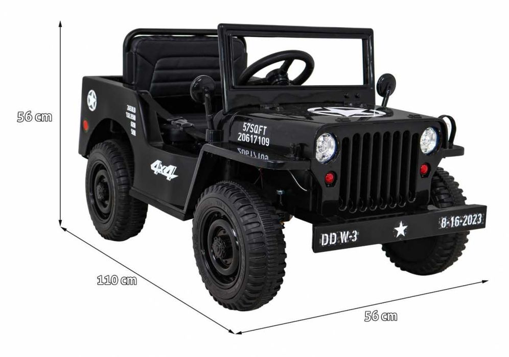 Jeep Wojskowy Retro na akumulator 4x4 JH-103