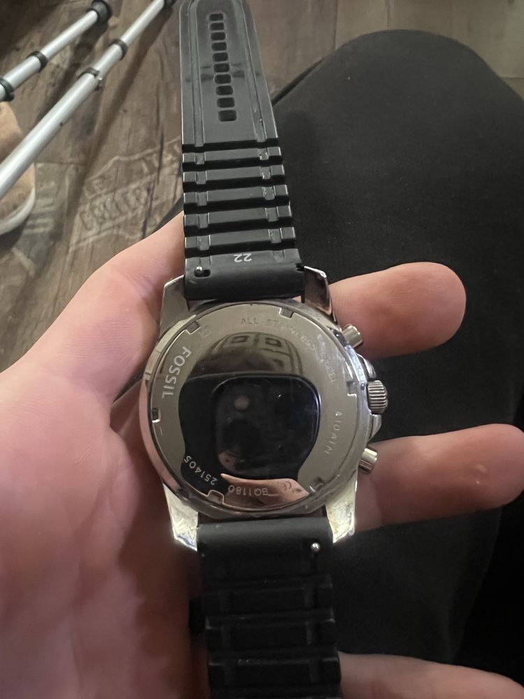 Zegarek Fossil Stalowy z gumowym paskiem
