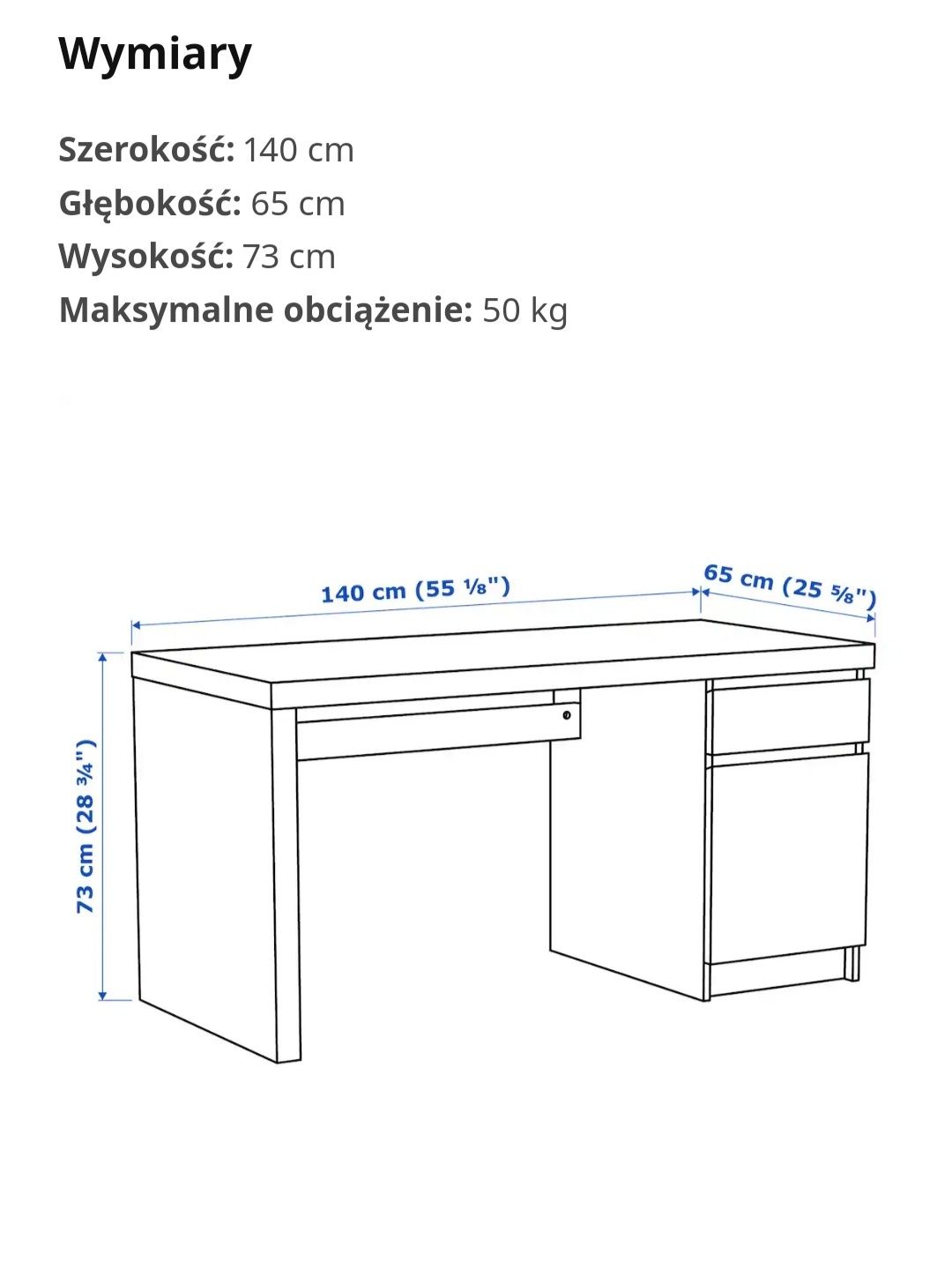 Biurko Ikea malm