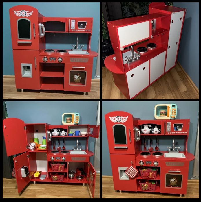 Kuchnia drewniana dla dzieci Big Red+Akcesoria.Używane.Odbiór osobisty