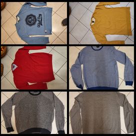 6 bluzy/swetry męskie | M/L | szary | niebieski | granat | zolty | cze