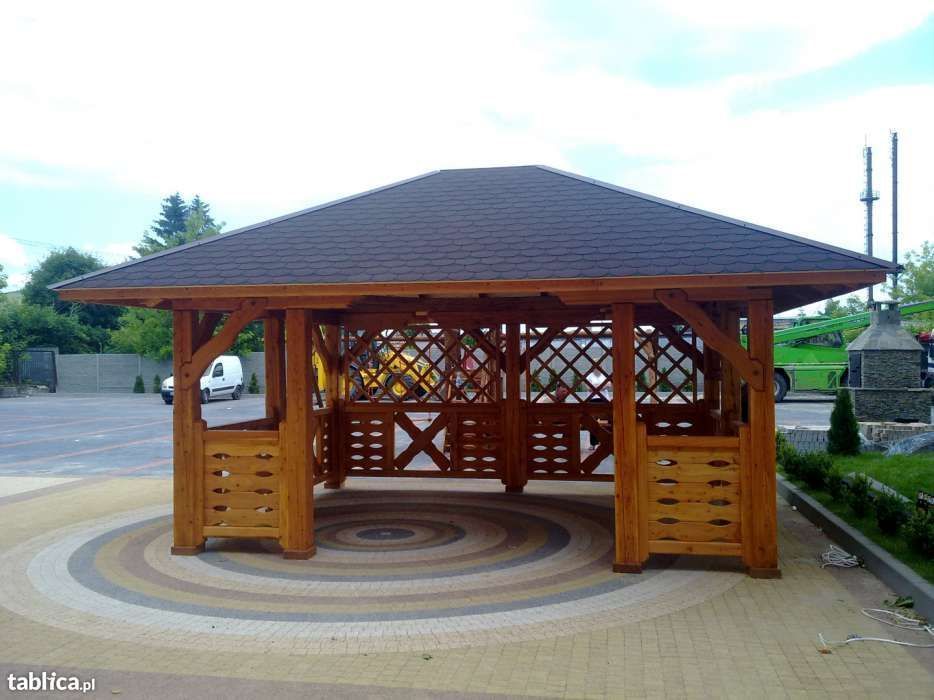 Solidna Masywna Drewniana Altana Ogrodowa 5 x 4 MODRZEWIOWA