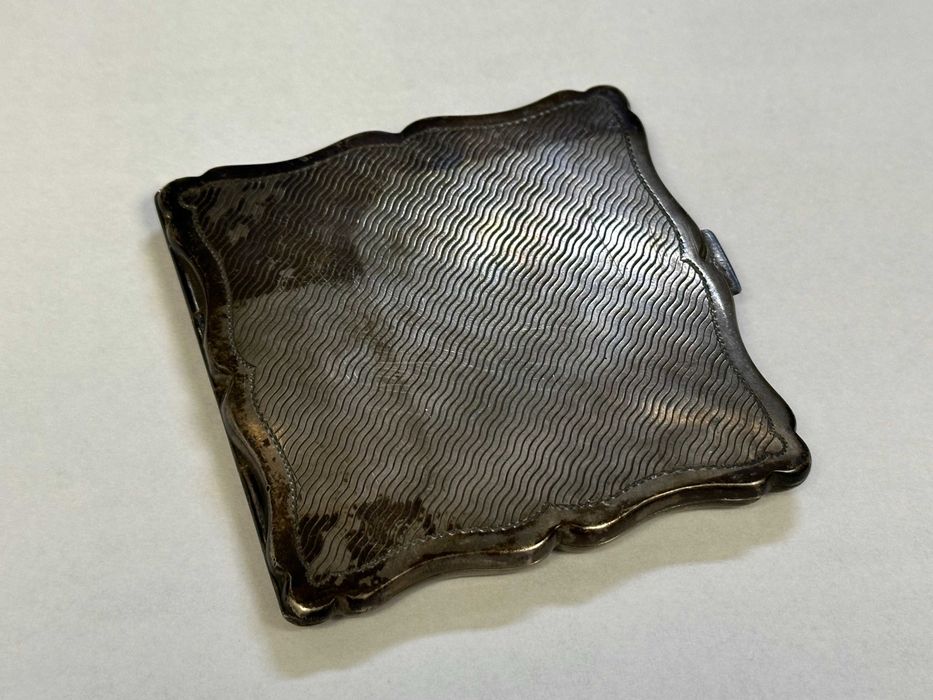 Stara srebrna puderniczka - Polska - pr. 800