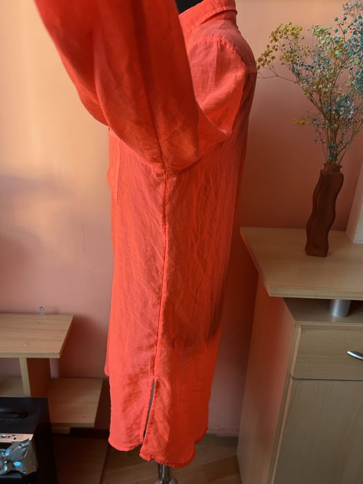 Długa koszula róż neonowy L 40