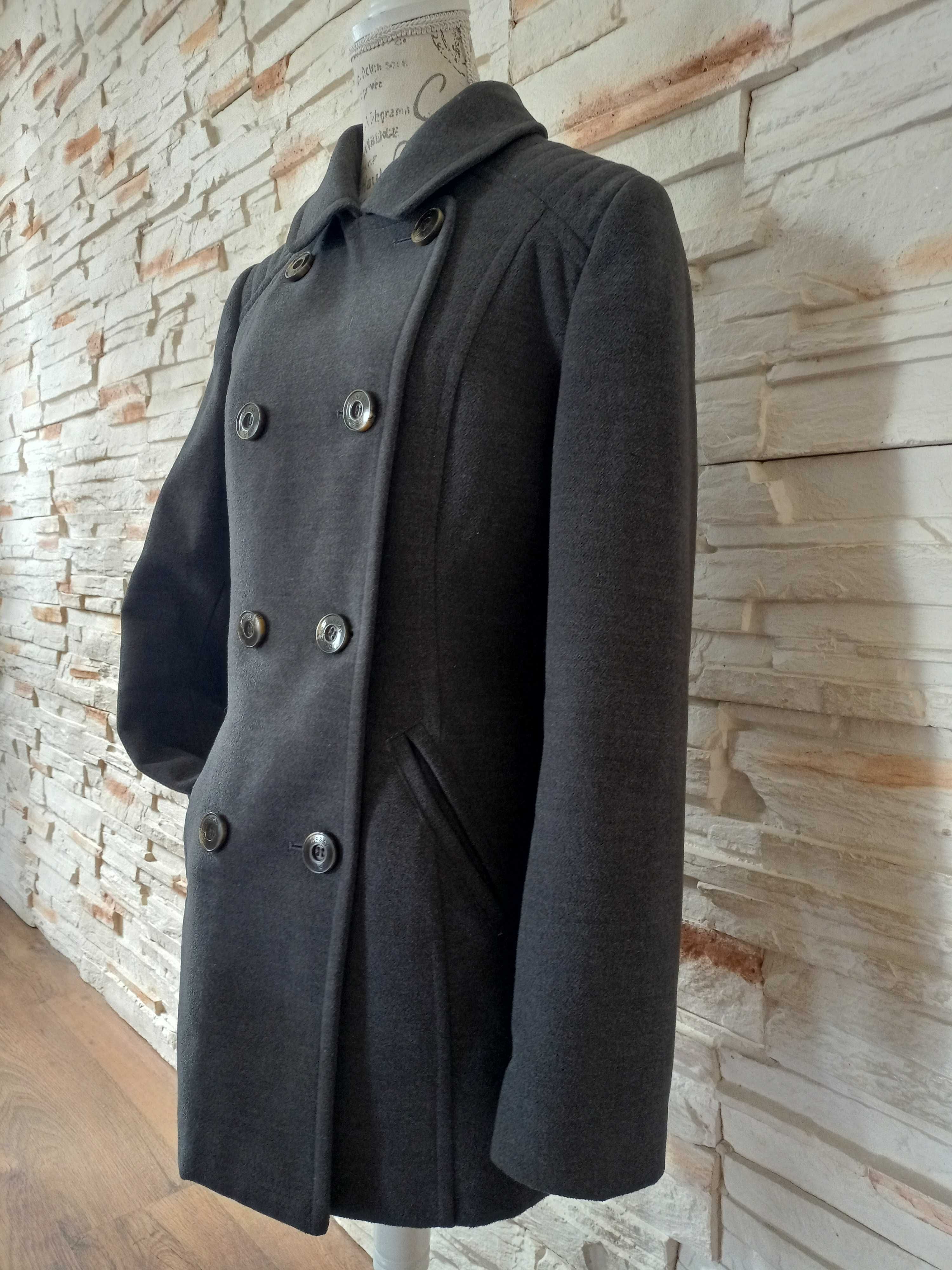 Płaszcz kurtka Orsay szary dwurzędowy zimowy ocieplany r. 36. W.Gr.P