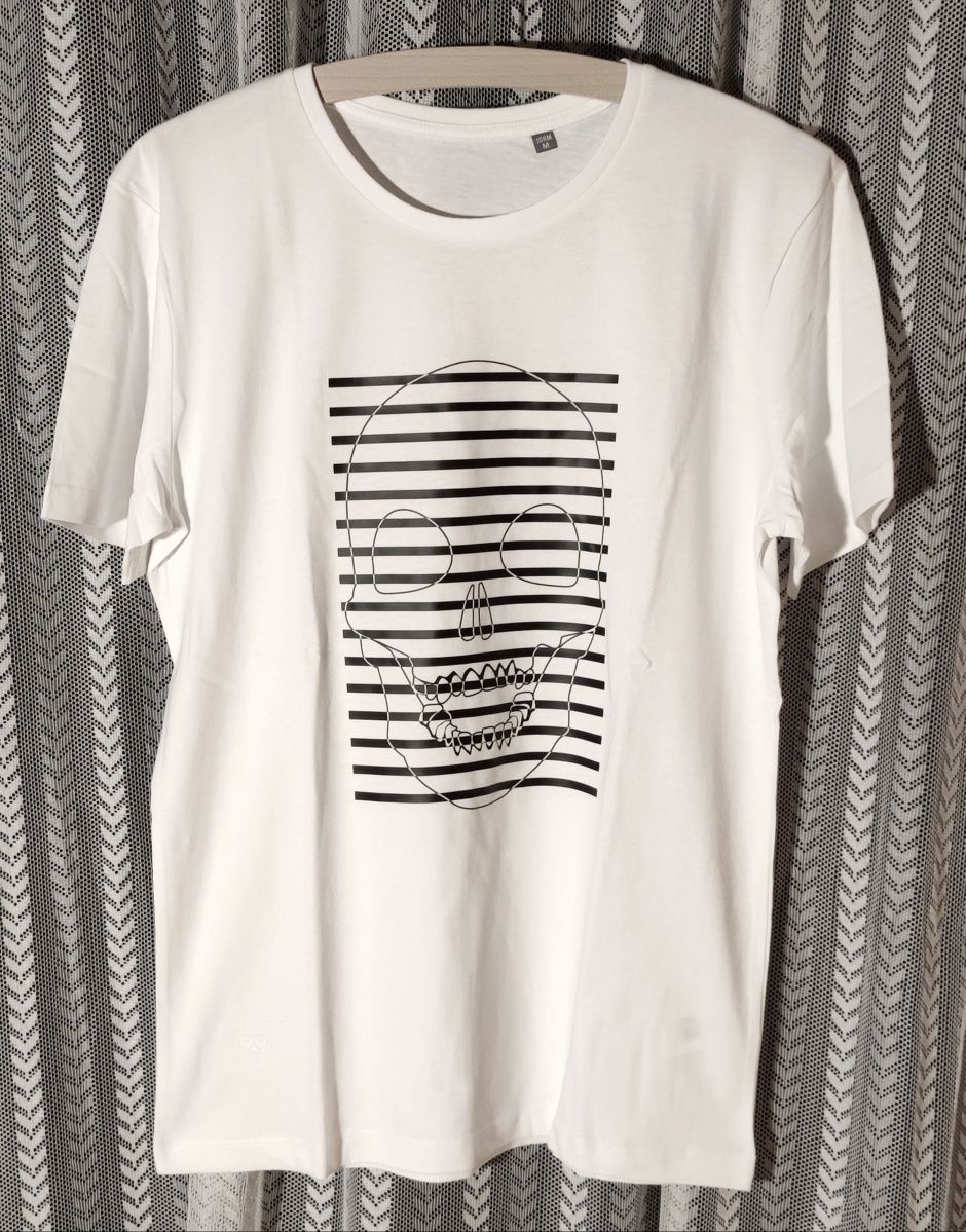 T-shirts brancas com Caveiras Unisexo