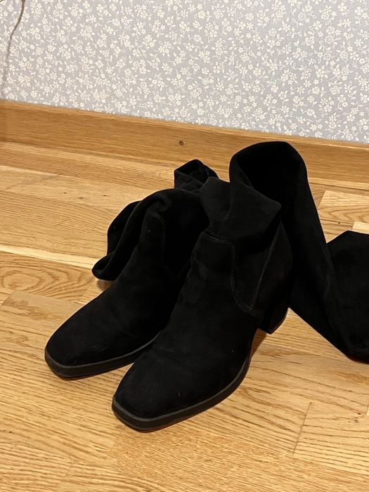 Високі чоботи чулки з замінника замші