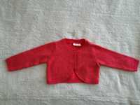 Czerwony elegancki błyszczący zapinany sweter bolerko So Cute 80